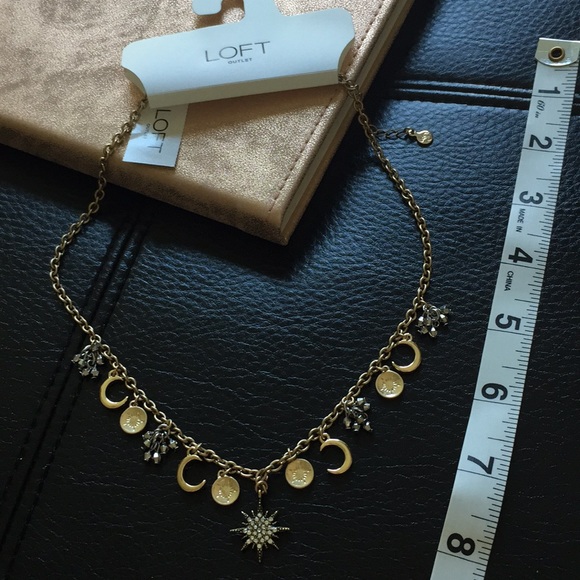 Goldtone moon stars sun cz necklace - Picture 3 of 3